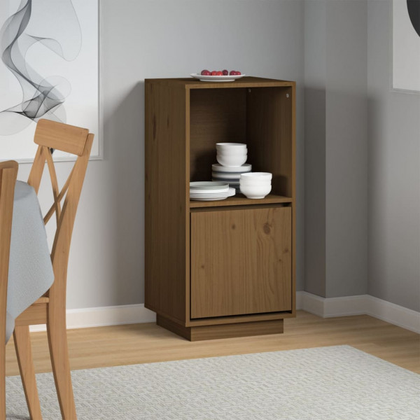 Aparador de madera maciza de pino marrón miel 38x35x80 cm D