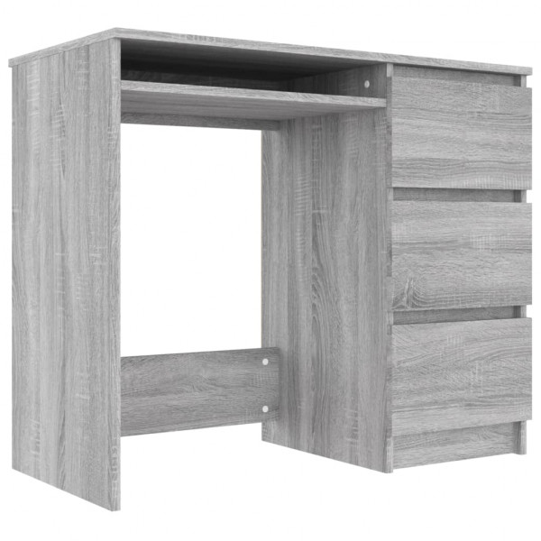Escritorio de madera contrachapada gris Sonoma 90x45x76 cm M 2