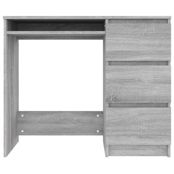 Escritorio de madera contrachapada gris Sonoma 90x45x76 cm M 4