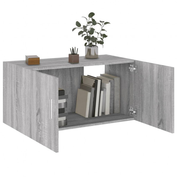 Armario de pared madera contrachapada gris Sonoma 80x39x40 cm M 4