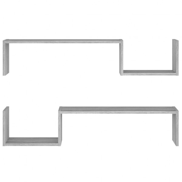 Estantes de pared 2 uds madera gris Sonoma 100x15x20 cm M 5
