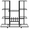 Soporte para flores con ruedas hierro negro 94.5x24.5x91.5 cm 3