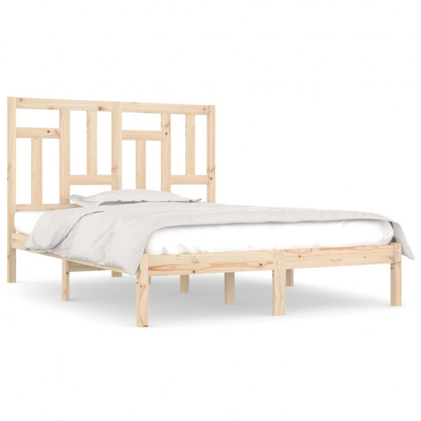 Estructura de cama de matrimonio madera maciza 135x190 cm M 2