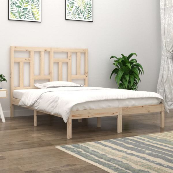 Estructura de cama madera maciza de pino 140x200 cm D