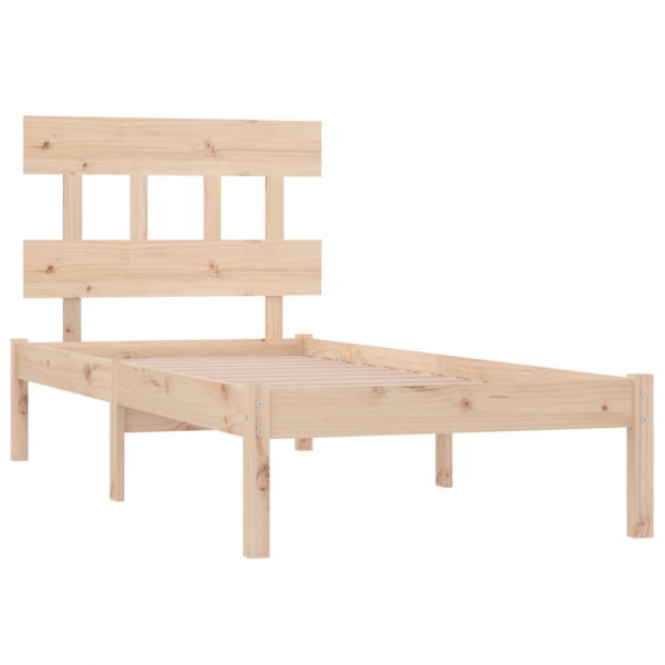 Estructura de cama madera maciza individual 90x190 cm M 4