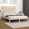 Estructura de cama madera maciza doble pequeña 120x190 cm 1