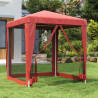 Carpa para fiestas con 4 paredes de malla HDPE rojo 2x2 m 1