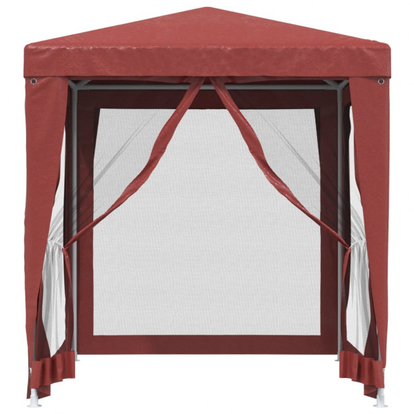 Tenda p/ festas c/ 4 paredes laterais rede 2x2 m PEAD vermelho M 3