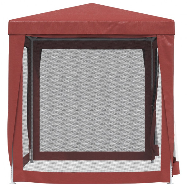 Tenda p/ festas c/ 4 paredes laterais rede 2x2 m PEAD vermelho M 4