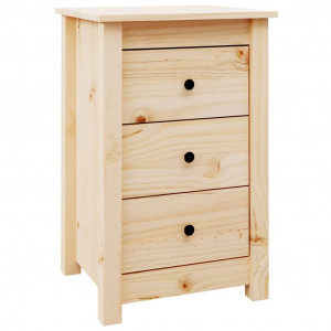 Mesita de noche madera maciza de pino 40x35x61.5 cm H