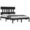 Estructura de cama de madera maciza negra 200x200 cm 3