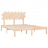 Estructura de cama doble madera maciza 135x190 cm 4