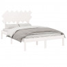 Estructura de cama doble madera maciza blanca 135x190 cm 3