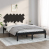 Estructura de cama doble madera maciza negra 135x190 cm 1