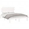Estructura de cama doble madera maciza blanca 140x190 cm 3