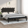 Estrutura de cama 140x190 cm madeira maciça preto 1