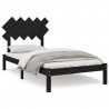 Estructura de cama de madera maciza negro 100x200 cm 2