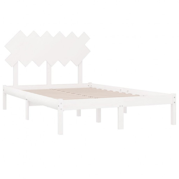 Estructura de cama de madera maciza blanco 120x200 cm M 4