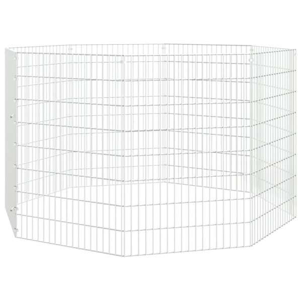 Recinto exterior p/ animais 8 painéis 54x80cm ferro galvanizado M 3