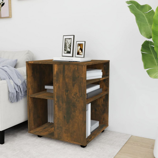 Armario ruedas madera contrachapada roble ahumado 60x53x72 cm M 3