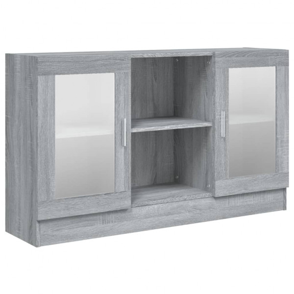 Vitrine 120x30.5x70 cm derivados de madeira cinzento sonoma M 2