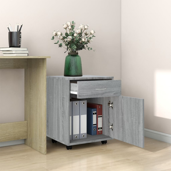 Armario ruedas madera contrachapada gris Sonoma 45x38x54 cm M 3