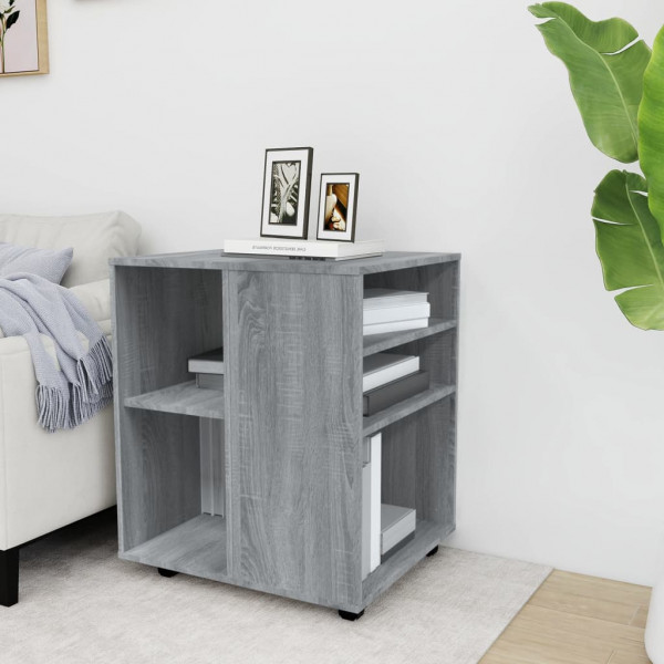 Armario con ruedas madera contrachapada gris Sonoma 60x53x72 cm M 3