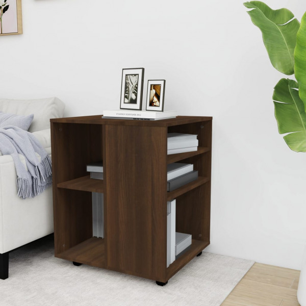 Armario con ruedas madera contrachapada roble marrón 60x53x72cm M 3