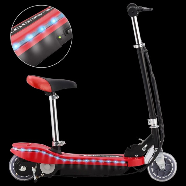 Patinete eléctrico con asiento y LED rojo 120 W M 2
