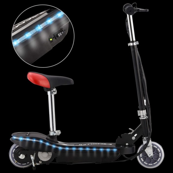 Patinete eléctrico con asiento y LED 120 W negro M 2