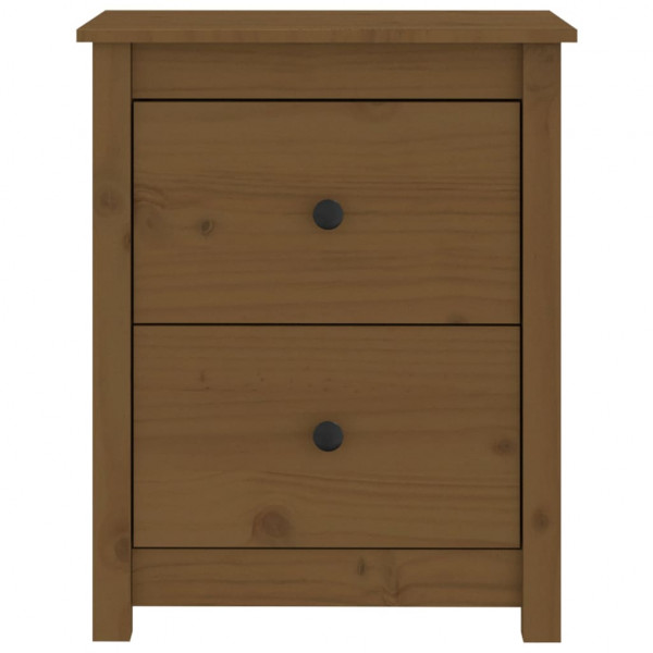 Mesita de noche madera maciza de pino marrón miel 50x35x61.5 cm M 3