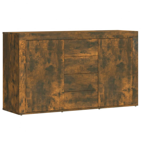 Aparador madera contrachapada color roble ahumado 120x36x69 cm M 2