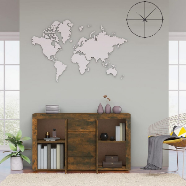 Aparador madera contrachapada color roble ahumado 120x36x69 cm M 3