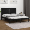 Estrutura de cama 140x190 cm madeira de pinho maciça preto 1