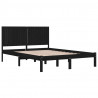 Estructura de cama de madera maciza de pino negro 200x200 cm 4
