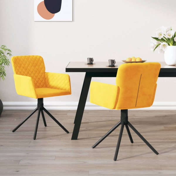 Sillas de comedor giratorias 2 uds terciopelo amarillo D