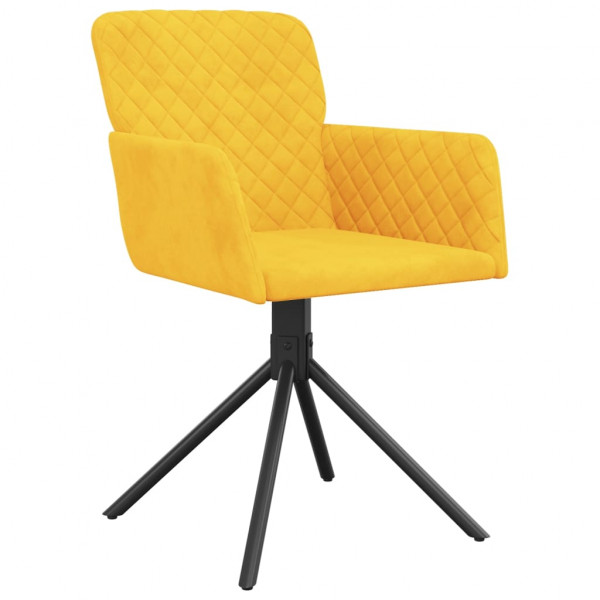 Cadeiras de jantar giratórias 2 pcs veludo amarelo M 3