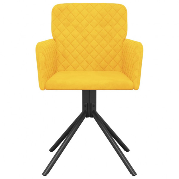 Cadeiras de jantar giratórias 2 pcs veludo amarelo M 4