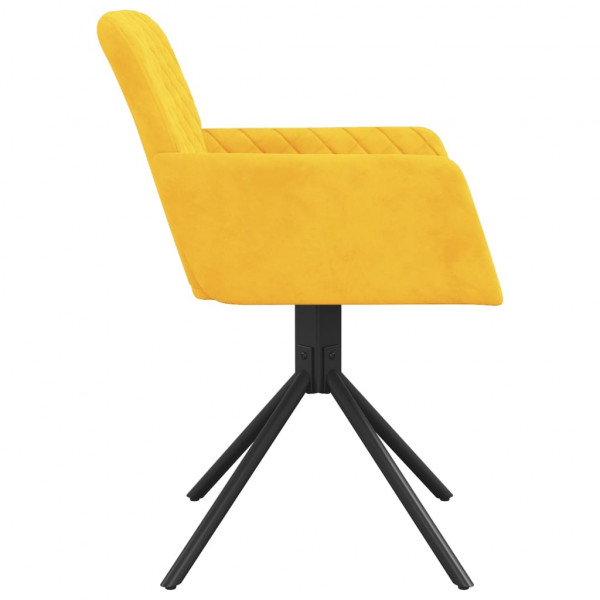 Cadeiras de jantar giratórias 2 pcs veludo amarelo M 5