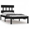 Estructura de cama individual de madera maciza negro 75x190 cm 2