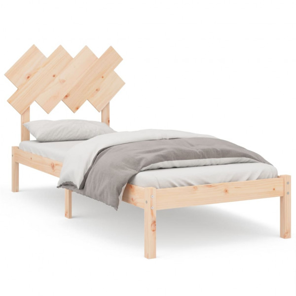 Estructura de cama madera maciza 90x200 cm M 2