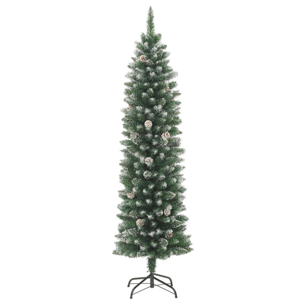 Árbol de Navidad artificial estrecho con soporte PVC 120 cm M 2