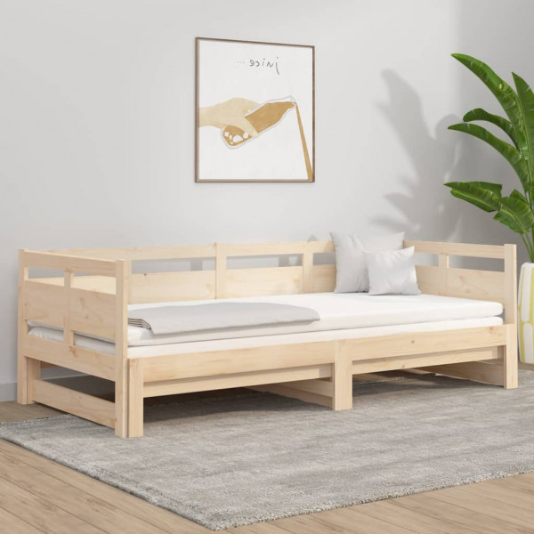 Sofá cama extraíble madera maciza de pino 2x(90x200) cm D