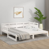 Sofá-cama de puxar 2x(90x200) cm pinho maciço branco 4