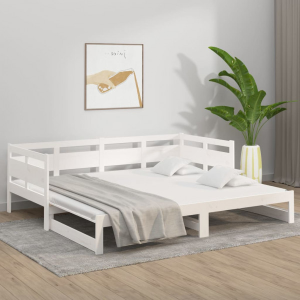 Estrutura sofá-cama de puxar 2x(80x200) cm pinho maciço branco M 4