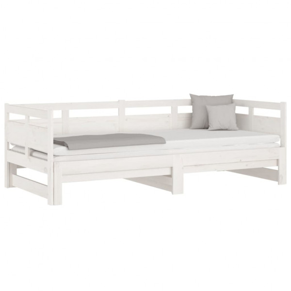 Sofá cama extraíble madera maciza de pino blanco 2x(90x190) cm M 3