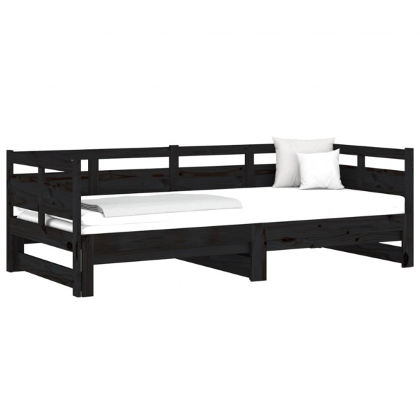 Sofá cama extraíble madera maciza de pino negro 2x(90x190) cm M 3