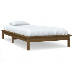 Estructura de cama madera maciza pino marrón miel 90x200 cm H
