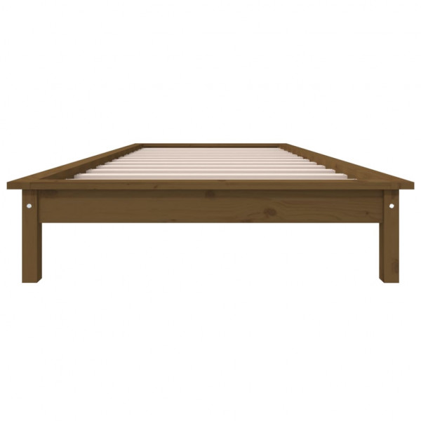 Estructura de cama madera maciza pino marrón miel 90x200 cm M 5