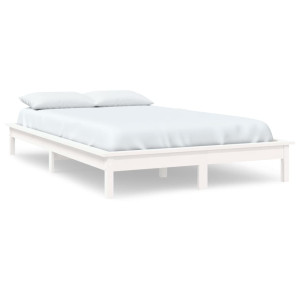 Estrutura de cama 120x200 cm pinho maciço branco H